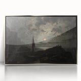 Dark Moody Seascape Wall Art - Atmospheric Nighttime Coastal Decor