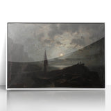 Dark Moody Seascape Wall Art - Atmospheric Nighttime Coastal Decor