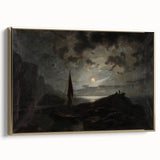 Dark Moody Seascape Wall Art - Atmospheric Nighttime Coastal Decor