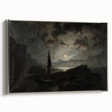 Dark Moody Seascape Wall Art - Atmospheric Nighttime Coastal Decor