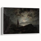 Dark Moody Seascape Wall Art - Atmospheric Nighttime Coastal Decor