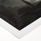 Dark Moody Seascape Wall Art - Atmospheric Nighttime Coastal Decor