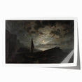 Dark Moody Seascape Wall Art - Atmospheric Nighttime Coastal Decor