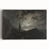 Dark Moody Seascape Wall Art - Atmospheric Nighttime Coastal Decor