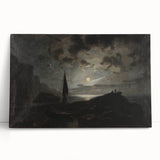 Dark Moody Seascape Wall Art - Atmospheric Nighttime Coastal Decor