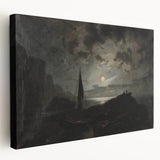 Dark Moody Seascape Wall Art - Atmospheric Nighttime Coastal Decor