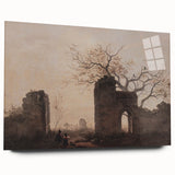 Dark Art Decor - Timeless Ruins and Bare Tree Scene for Moody Interiors
