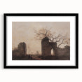 Dark Art Decor - Timeless Ruins and Bare Tree Scene for Moody Interiors