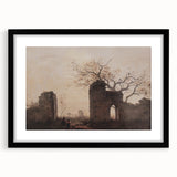 Dark Art Decor - Timeless Ruins and Bare Tree Scene for Moody Interiors