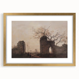 Dark Art Decor - Timeless Ruins and Bare Tree Scene for Moody Interiors