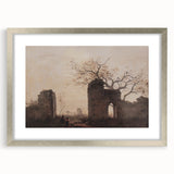 Dark Art Decor - Timeless Ruins and Bare Tree Scene for Moody Interiors
