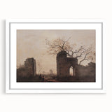 Dark Art Decor - Timeless Ruins and Bare Tree Scene for Moody Interiors