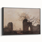 Dark Art Decor - Timeless Ruins and Bare Tree Scene for Moody Interiors
