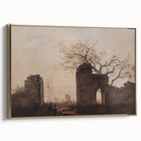 Dark Art Decor - Timeless Ruins and Bare Tree Scene for Moody Interiors