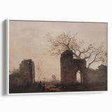 Dark Art Decor - Timeless Ruins and Bare Tree Scene for Moody Interiors