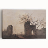Dark Art Decor - Timeless Ruins and Bare Tree Scene for Moody Interiors