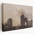Dark Art Decor - Timeless Ruins and Bare Tree Scene for Moody Interiors