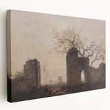 Dark Art Decor - Timeless Ruins and Bare Tree Scene for Moody Interiors