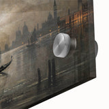 Dark Moody Venice Night Art - Atmospheric Gondola Scene for Interiors