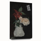 Dark Moody Wall Art - Minimalist Floral Vase for Elegant Home Decor