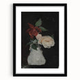 Dark Moody Wall Art - Minimalist Floral Vase for Elegant Home Decor