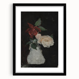 Dark Moody Wall Art - Minimalist Floral Vase for Elegant Home Decor