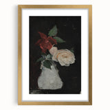 Dark Moody Wall Art - Minimalist Floral Vase for Elegant Home Decor