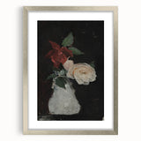 Dark Moody Wall Art - Minimalist Floral Vase for Elegant Home Decor