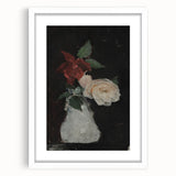 Dark Moody Wall Art - Minimalist Floral Vase for Elegant Home Decor