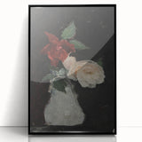 Dark Moody Wall Art - Minimalist Floral Vase for Elegant Home Decor