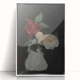 Dark Moody Wall Art - Minimalist Floral Vase for Elegant Home Decor