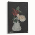 Dark Moody Wall Art - Minimalist Floral Vase for Elegant Home Decor
