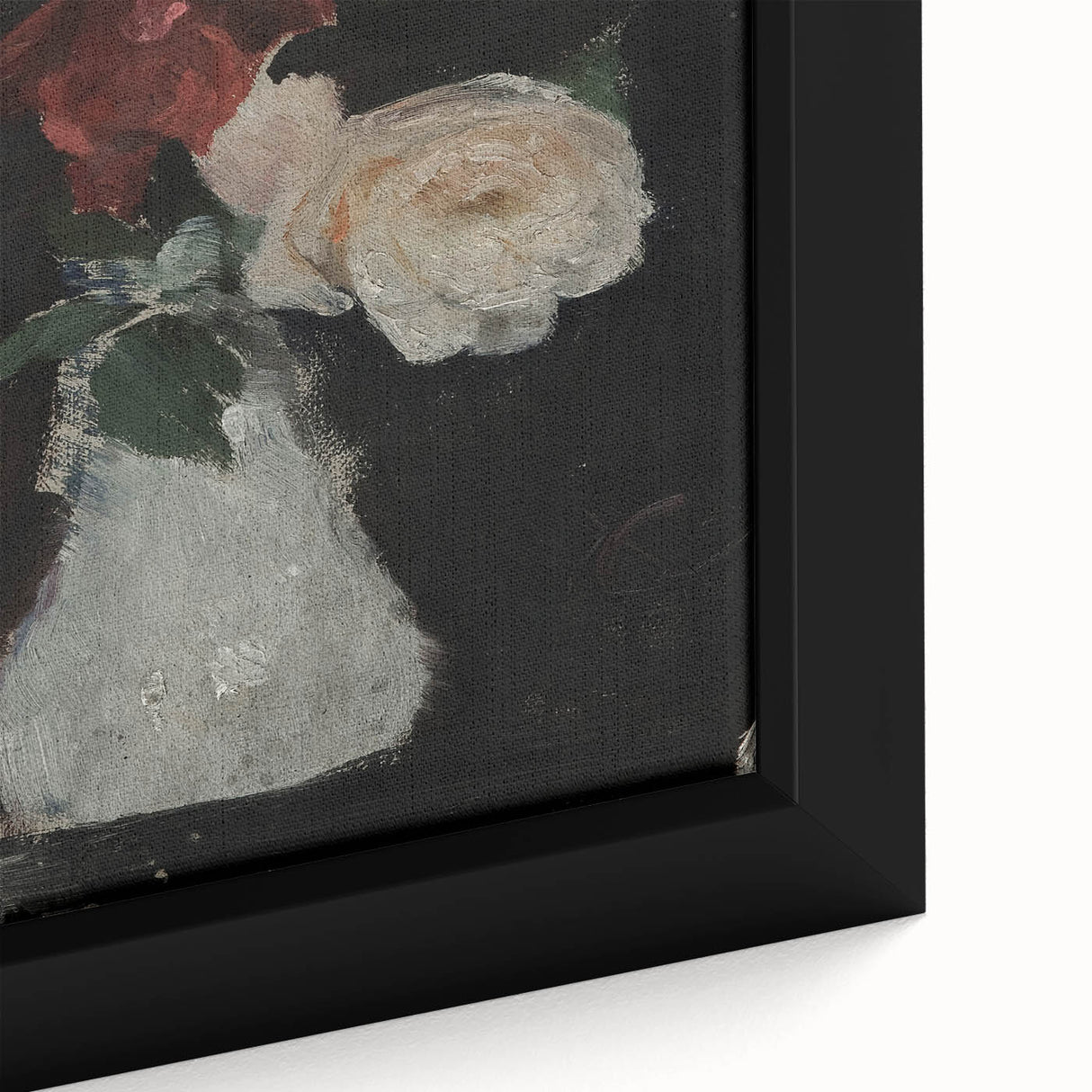 Dark Moody Wall Art - Minimalist Floral Vase for Elegant Home Decor