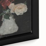 Dark Moody Wall Art - Minimalist Floral Vase for Elegant Home Decor