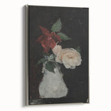 Dark Moody Wall Art - Minimalist Floral Vase for Elegant Home Decor