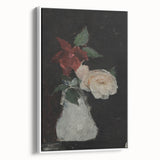 Dark Moody Wall Art - Minimalist Floral Vase for Elegant Home Decor