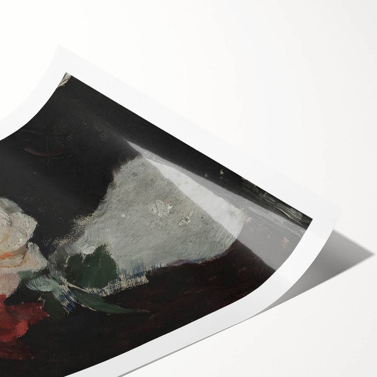 Dark Moody Wall Art - Minimalist Floral Vase for Elegant Home Decor