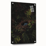 Dark Moody Wall Art - Nest with Blue Eggs for Natural Interior Decor