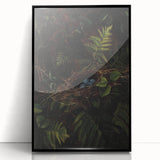 Dark Moody Wall Art - Nest with Blue Eggs for Natural Interior Decor