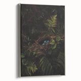Dark Moody Wall Art - Nest with Blue Eggs for Natural Interior Decor