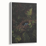 Dark Moody Wall Art - Nest with Blue Eggs for Natural Interior Decor