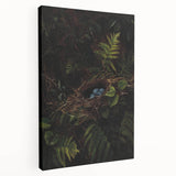 Dark Moody Wall Art - Nest with Blue Eggs for Natural Interior Decor