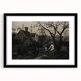 Timeless Rural Cottage Scene - Dark Moody Art for Interior Elegance