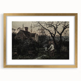 Timeless Rural Cottage Scene - Dark Moody Art for Interior Elegance