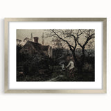Timeless Rural Cottage Scene - Dark Moody Art for Interior Elegance