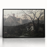 Timeless Rural Cottage Scene - Dark Moody Art for Interior Elegance
