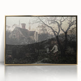 Timeless Rural Cottage Scene - Dark Moody Art for Interior Elegance