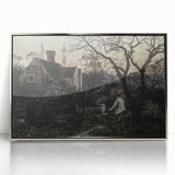 Timeless Rural Cottage Scene - Dark Moody Art for Interior Elegance