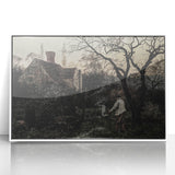 Timeless Rural Cottage Scene - Dark Moody Art for Interior Elegance