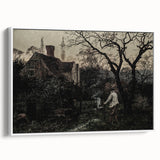Timeless Rural Cottage Scene - Dark Moody Art for Interior Elegance